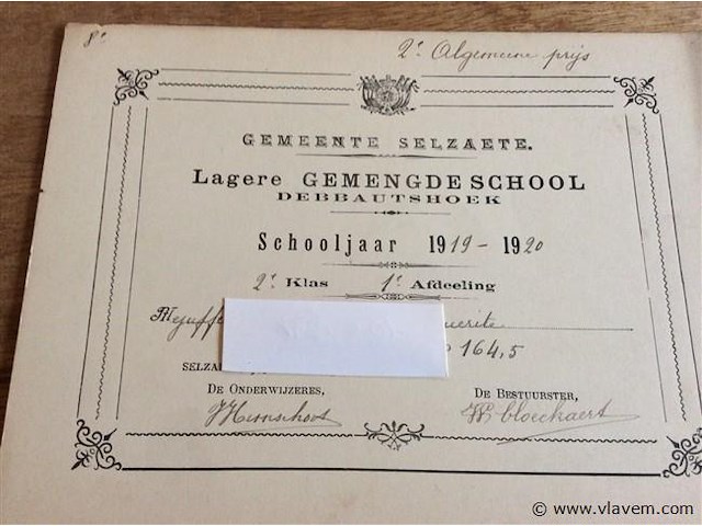 Dipmoma's lagere school 1919-1920 - afbeelding 2 van  2