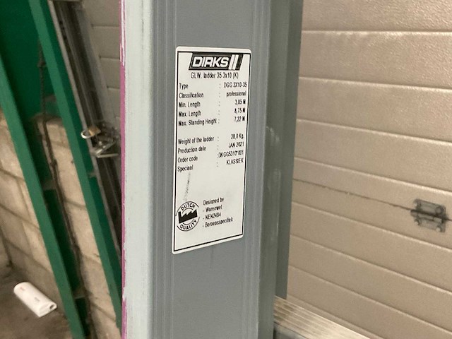 Dirks dgg 3x10-35 schuifladder - afbeelding 2 van  2