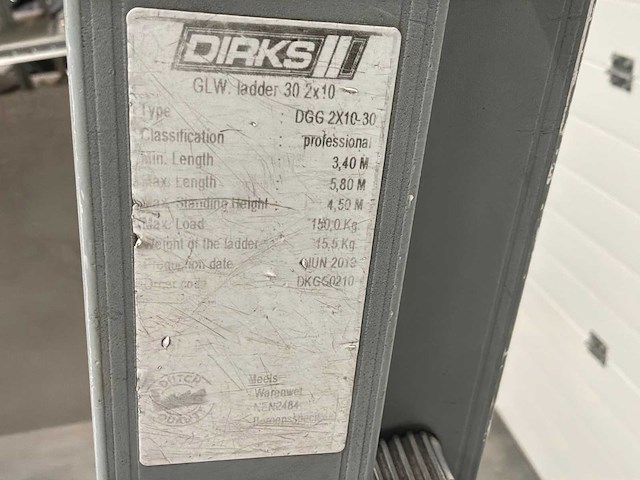Dirks glw 30 2x10 ladder - afbeelding 4 van  4