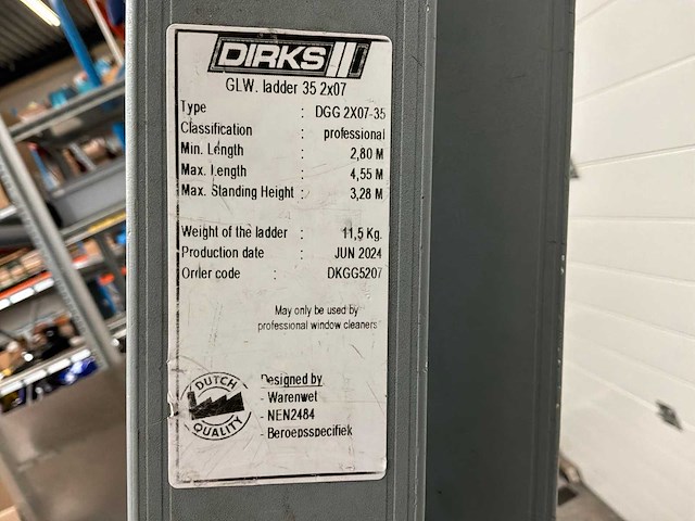 Dirks glw 35 2x7 ladder - afbeelding 4 van  4