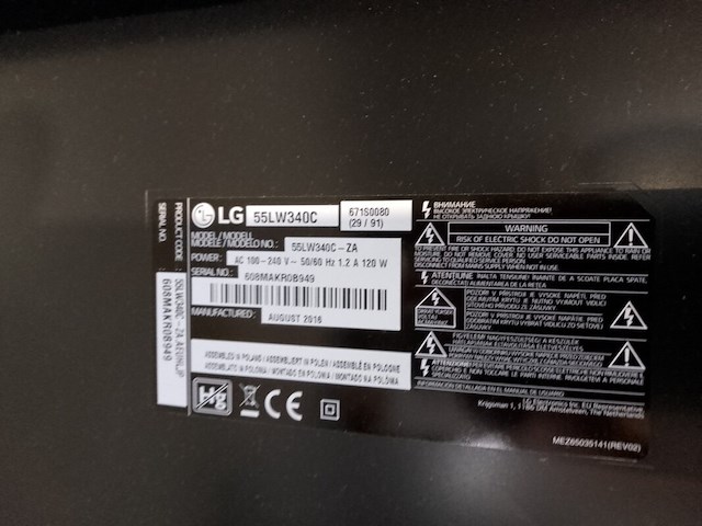 Display met beugel, lg, 55lw340c - afbeelding 3 van  5