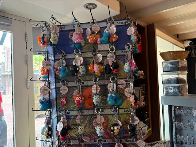 Display-rek inclusief inhoud - diverse sleutelhangers - afbeelding 1 van  6
