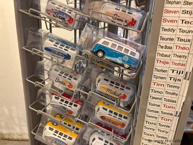 Display-rek inclusief inhoud diverse mini auto's - afbeelding 4 van  9