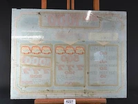 Dit is een vintage uitbetalingsglas (paytable glass) van een igt sizzling 7's gokautomaat - afbeelding 6 van  6