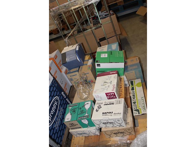 Divers glaswerk op pallet w.o. wijn-, bier-, fris-, cognac- en shotglazen. - afbeelding 3 van  3