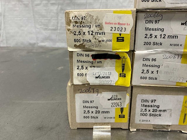 Diverse 2,5mm messing schroeven (1800x) - afbeelding 4 van  5