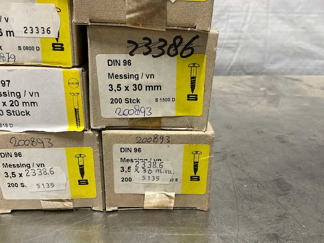 Diverse 3,5mm messing schroeven (2200x) - afbeelding 2 van  6