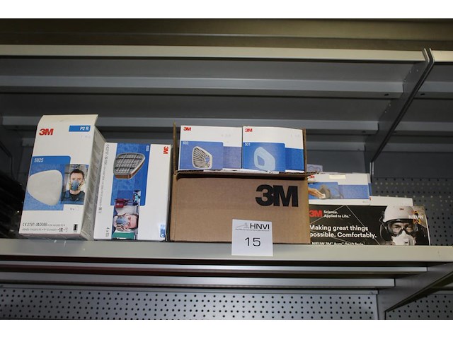 Diverse 3m onderdelen voor gas/stofmaskers w.o. deeltjesfilters, filterkap en biocide. circa 53 stuks - afbeelding 1 van  2