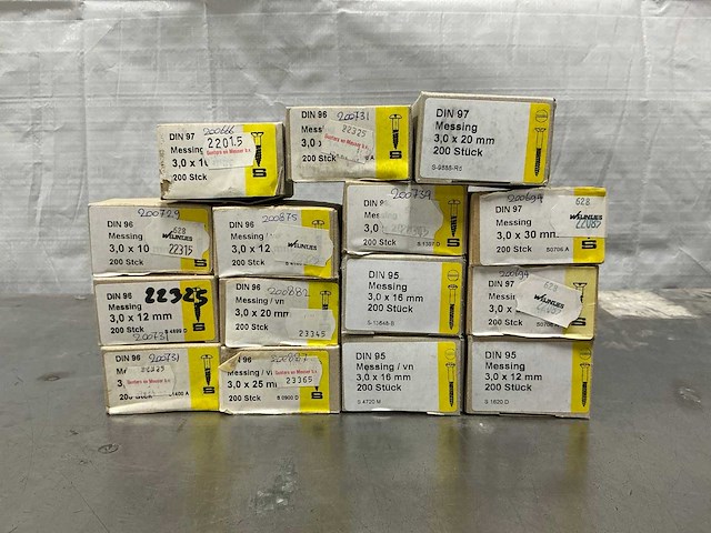 Diverse 3mm messing schroeven (2800x) - afbeelding 2 van  7