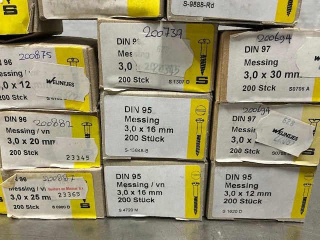 Diverse 3mm messing schroeven (2800x) - afbeelding 4 van  7