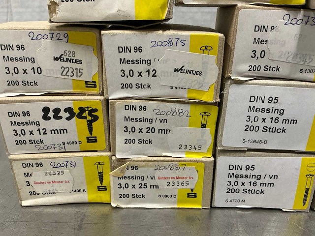 Diverse 3mm messing schroeven (2800x) - afbeelding 5 van  7