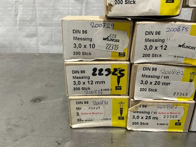 Diverse 3mm messing schroeven (2800x) - afbeelding 6 van  7