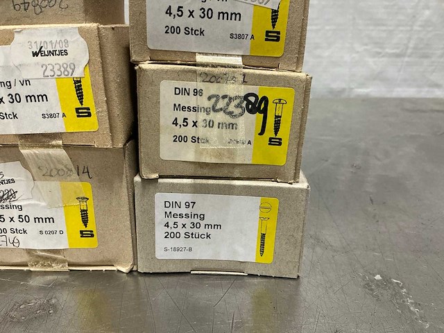 Diverse 4,5mm messing schroeven (2200x) - afbeelding 2 van  7