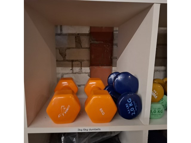 Diverse gymbenodigdheden en gewichten , in vakkenkast - afbeelding 3 van  20