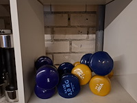 Diverse gymbenodigdheden en gewichten , in vakkenkast - afbeelding 18 van  20