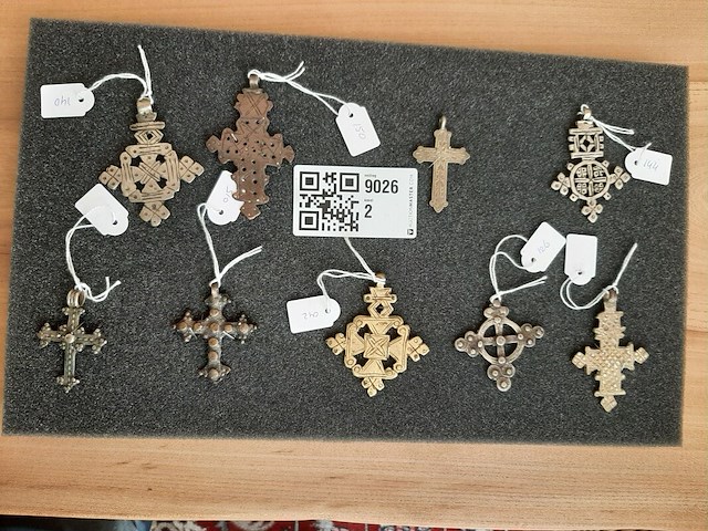 Diverse hangers koptische kruisjes, ethiopie/eritrea, 1930-1950 - afbeelding 1 van  4