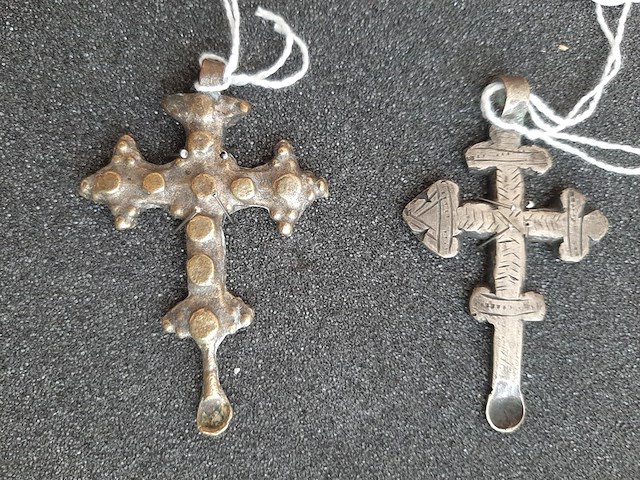 Diverse hangers koptische kruisjes, ethiopie/eritrea, 1930-1950 - afbeelding 3 van  4