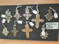 Diverse hangers koptische kruisjes, ethiopie/eritrea, 1930-1950
