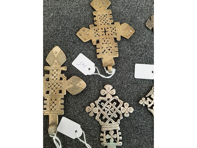 Diverse hangers koptische kruisjes, ethiopie/eritrea, 1930-1950 - afbeelding 3 van  4