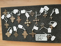 Diverse hangers koptische kruisjes, ethiopie/eritrea, 1930-1950