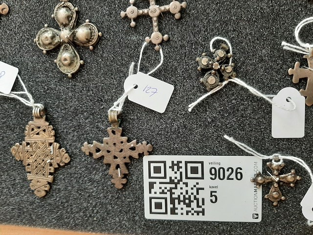 Diverse hangers koptische kruisjes, ethiopie/eritrea, 1930-1950 - afbeelding 4 van  4