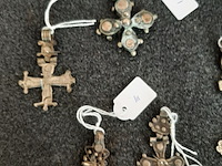 Diverse hangers koptische kruisjes, ethiopie/eritrea, 1930-1950 - afbeelding 2 van  4