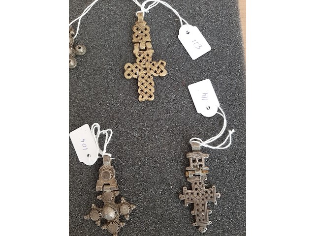 Diverse hangers koptische kruisjes, ethiopie/eritrea, 1930-1950 - afbeelding 3 van  4