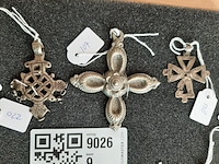 Diverse hangers koptische kruisjes, ethiopie/eritrea, 1930-1950 - afbeelding 3 van  4