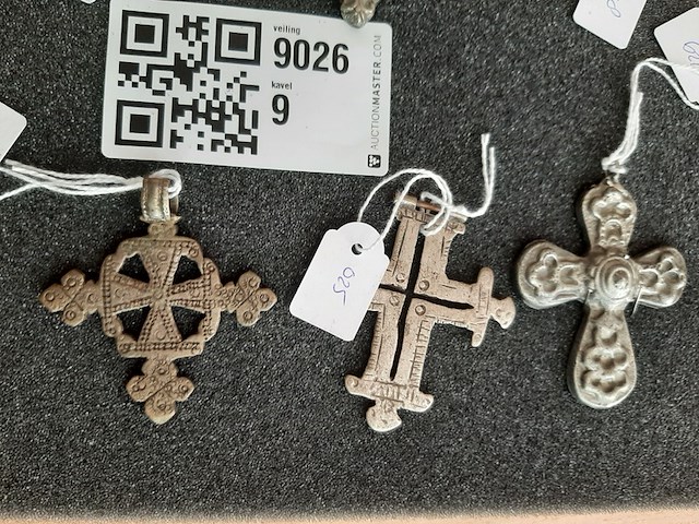Diverse hangers koptische kruisjes, ethiopie/eritrea, 1930-1950 - afbeelding 4 van  4