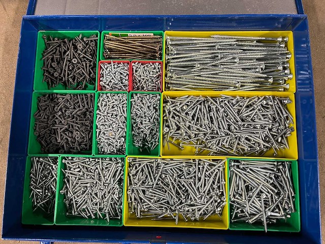 Diverse ijzerwaren (ca. 1500) in sortimo metalen assortimentskist - afbeelding 3 van  5