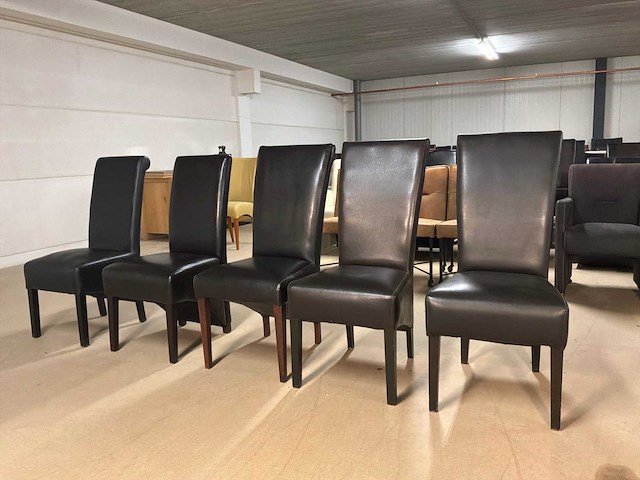 Diverse leren eetkamerstoel (5x) - afbeelding 2 van  9