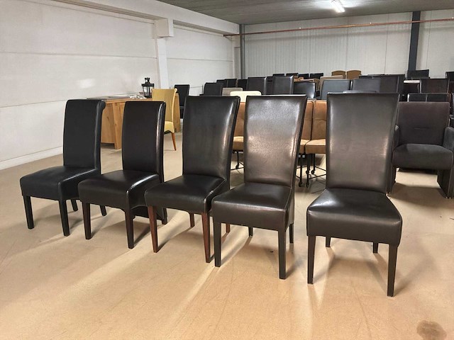 Diverse leren eetkamerstoel (5x) - afbeelding 4 van  9