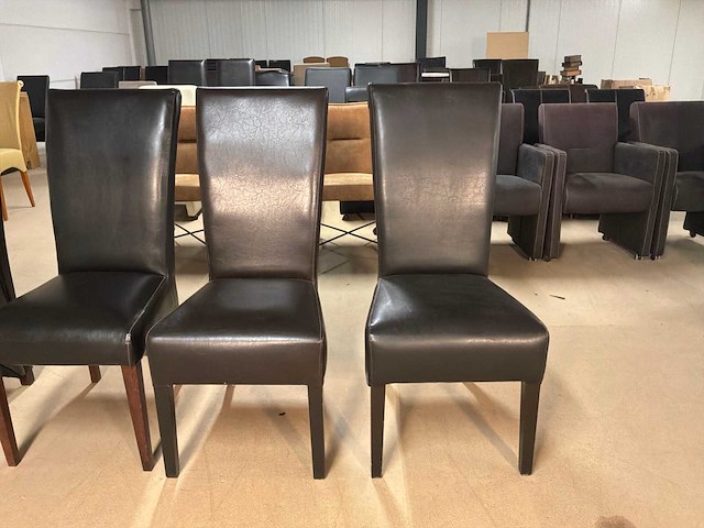 Diverse leren eetkamerstoel (5x) - afbeelding 5 van  9