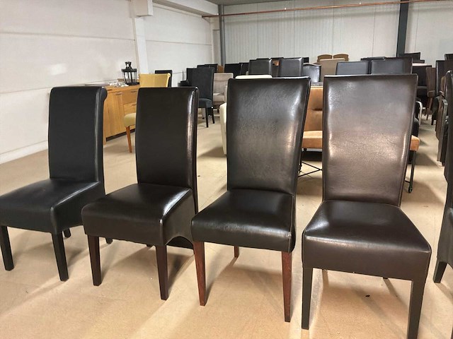 Diverse leren eetkamerstoel (5x) - afbeelding 6 van  9