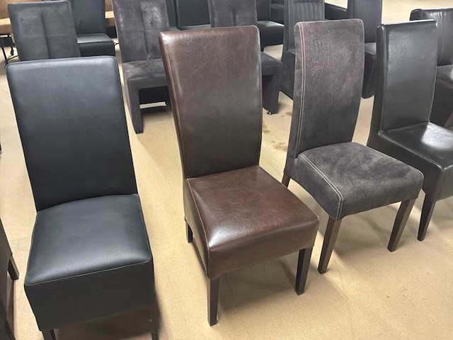 Diverse leren eetkamerstoelen (5x) - afbeelding 4 van  16
