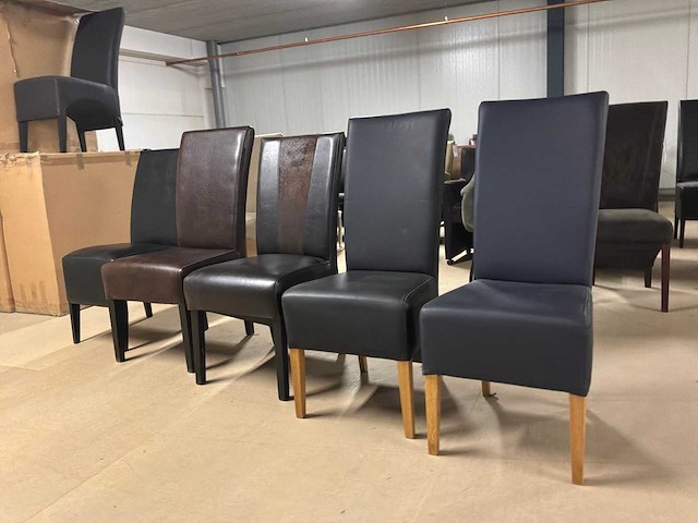 Diverse leren eetkamerstoelen (5x) - afbeelding 4 van  11