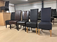 Diverse leren eetkamerstoelen (5x) - afbeelding 7 van  11