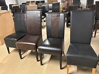Diverse leren eetkamerstoelen (5x) - afbeelding 9 van  11