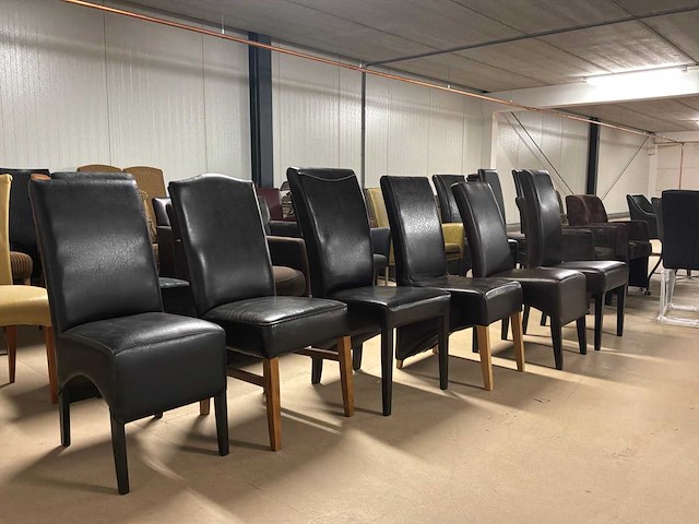 Diverse leren eetkamerstoelen (5x) - afbeelding 2 van  10