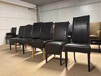 Diverse leren eetkamerstoelen (5x) - afbeelding 1 van  10