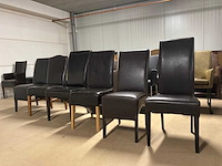 Diverse leren eetkamerstoelen (5x) - afbeelding 4 van  10