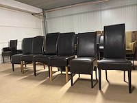 Diverse leren eetkamerstoelen (5x) - afbeelding 5 van  10