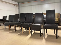 Diverse leren eetkamerstoelen (5x) - afbeelding 6 van  10