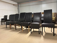 Diverse leren eetkamerstoelen (5x) - afbeelding 7 van  10