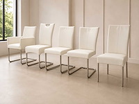 Diverse leren eetkamerstoelen (5x) - afbeelding 1 van  12