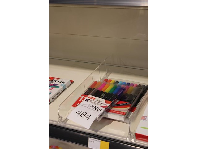 Diverse markeerstiften, 3 verpakkingen in schap. - afbeelding 2 van  2