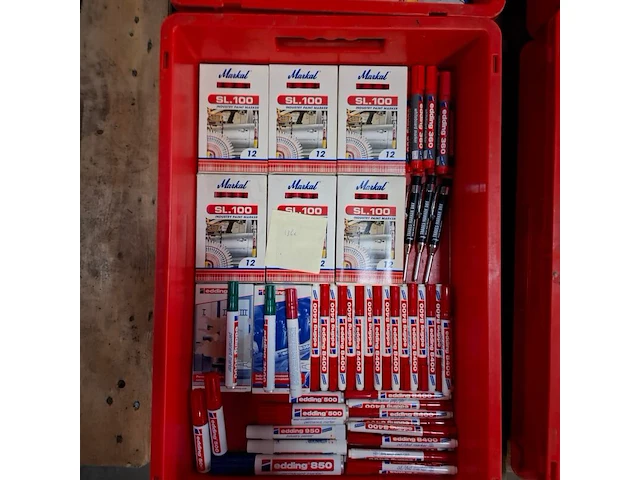 Diverse markeerstiften en krijt o.a. edding, markal - afbeelding 2 van  8
