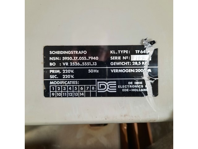 Diverse scheidingstrafo's, de drie electronics, 018 - afbeelding 3 van  5