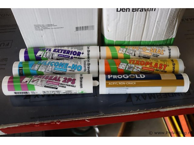 Diverse soorten kit o.a. den braven silicone-no, acryl exterior + & hybriseal 2ps - afbeelding 2 van  5