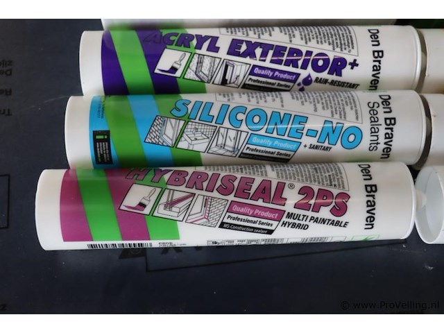 Diverse soorten kit o.a. den braven silicone-no, acryl exterior + & hybriseal 2ps - afbeelding 3 van  5